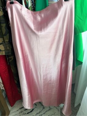 Hot Kiss Pink Satin Slip Skirt